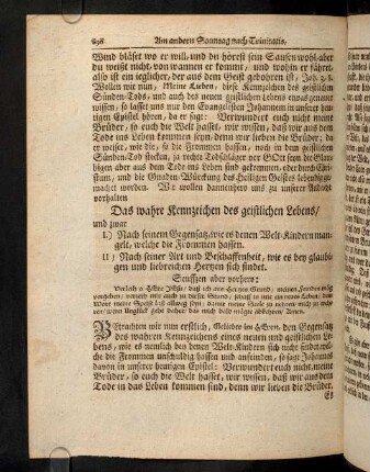 696-701, I. Betrachten wir nun erstlich, Geliebte im Herrn ...