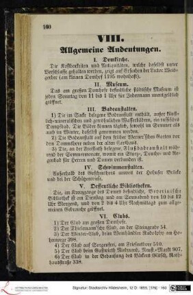VIII. Allgemeine Andeutungen.