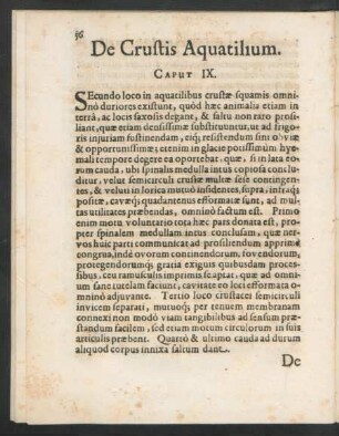 De Crustis Aquatilium. Caput IX.