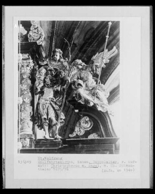 Christophorus umgeben von Engeln