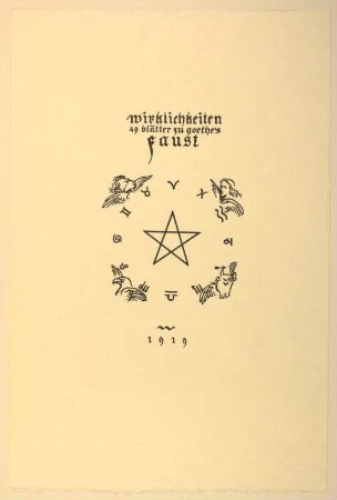 Deckblatt mit Sternzeichen und Pentagramm