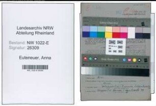 Entnazifizierung Anna Euteneuer , geb. 02.02.1907 (Versandleiterin)