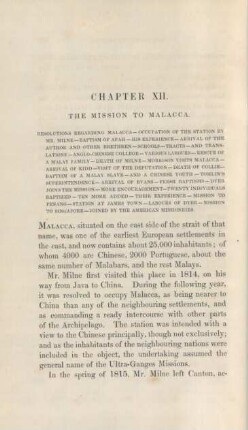 Chapter XII. The mission to Malacca