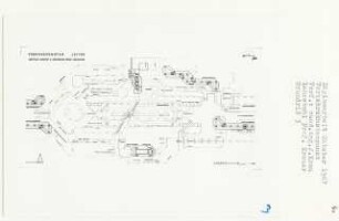 Verkehrsknotenpunkt, Essen-Leithe (Diplomarbeit bei Bernhard Hermkes): Lageplan Aufsicht und Grundriss obere Geschosse 1:1000