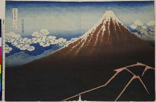 Regenschauer am Fuß des Berges, Blatt 3 aus der Serie: 36 Ansichten des Fuji