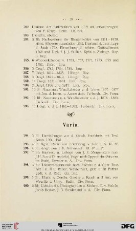 Varia (Nr. 394-411)