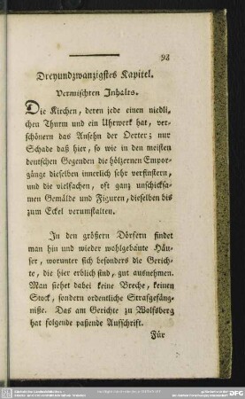 Dreyundzwanzigstes Kapitel. Vermischten Inhalts