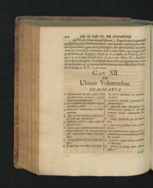 Cap. XII. De Ultimis Voluntatibus.