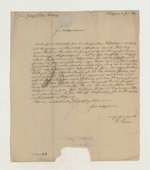 Brief von Ludwig Schorn an Joseph Heller