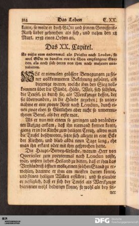 Das XX. Capitel. Er reiset zum andernmal als Priester nach Loudun...