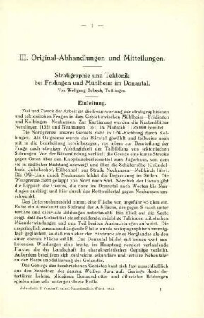 Stratigraphie und Tektonik bei Fridingen und Mühlheim im Donautal