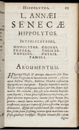 L. Annæi Senecæ Hippolytus.