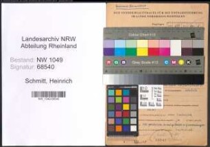 Entnazifizierung Heinrich Schmitt , geb. 26.07.1912 (Angestellter)