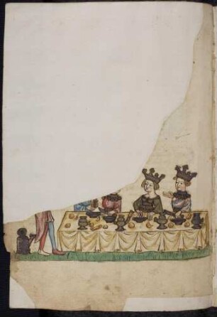 Der Schenk des Königs am Tischs des Königs und der Königin; (Von dem Juden und dem Schenken, Kapitel LXI nach Pfeiffer)