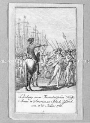 Sprengel's Nordamerikanische Revolution (1764-1783), 12 Blatt - Landung einer französischen Hilfsarmee ...