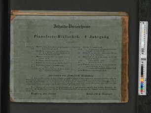 Inhalts-Verzeichnis der Pianoforte-Bibliothek. 1r Jahrgang