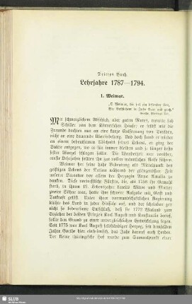 Drittes Buch. Lehrjahre 1787 - 1794