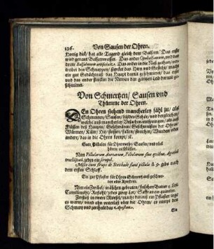 Von Schmertzen/ Sausen und Thümme der Ohren