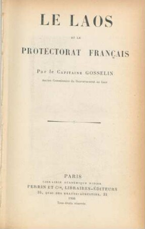 Le Laos et le protectorat français