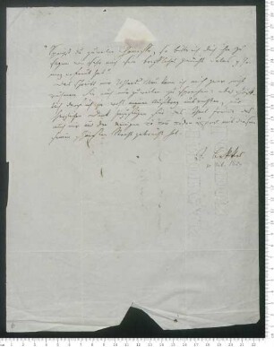 Brief von Immanuel Bekker an Adelbert von Chamisso