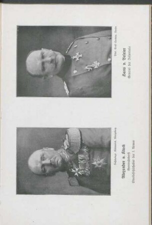 Alexander v. Kluck Generaloberst; Hans v. Beseler General der Infanterie