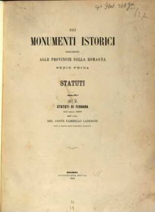 Statuti di Ferrara dell'anno 1288
