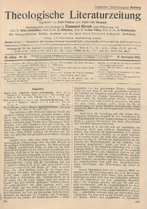 481-489 [Rezension] Beyerhaus, Gisbert, Neuere Augustinprobleme