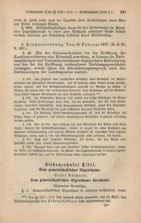 Siebenzehnter Titel. Vom gemeinschaftlichen Eigenthume.