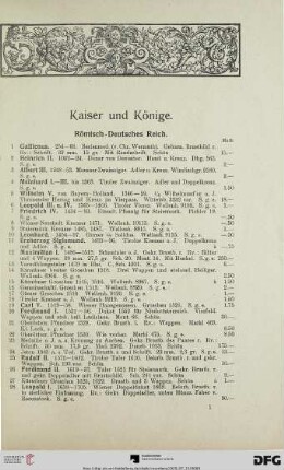 Kaiser und Könige (Nr. 1-333)