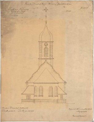 Buchmann, A.; Dürrenbach; Kath. Kirche, Neubau - Rückansicht