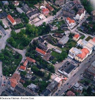 Dresden-Strehlen. Altstrehlen. Blick über Lockwitzer, Kreischaer und Dohnaer Straße. Luftbild-Schrägaufnahme von Westnordwesten