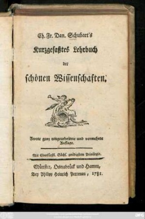 Chr. Fr. Dan. Schubart's Kurzgefaßtes Lehrbuch der schönen Wissenschaften