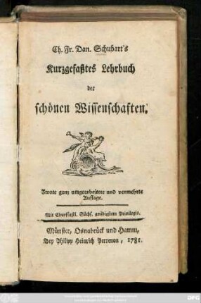 Chr. Fr. Dan. Schubart's Kurzgefaßtes Lehrbuch der schönen Wissenschaften