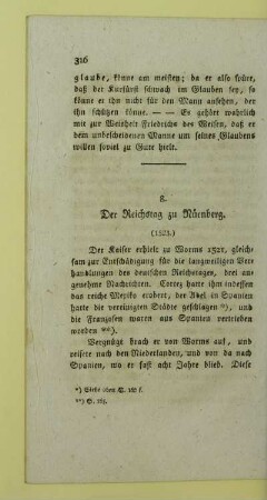 8. Der Reichstag zu Nürnberg. (1523.)