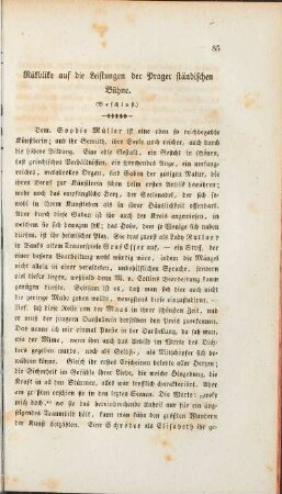 Rükblike auf die auf die Leistungen der Prager ständischen Bühne.