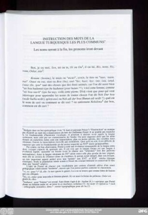 Instruction Des Mots De La Langue Turquesque Les Plus Communs