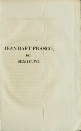 Jean Bapt. Franco, Dit Semoleo.