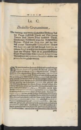 Lit C. Deductio Gravaminum
