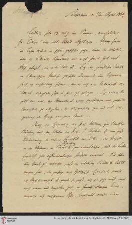 Korrespondenz Henrik Nicolai Clausen / Carl Ullmann: Brief von Henrik Nicolai Clausen an Carl Ullmann