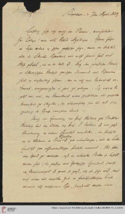 Korrespondenz Henrik Nicolai Clausen / Carl Ullmann: Brief von Henrik Nicolai Clausen an Carl Ullmann