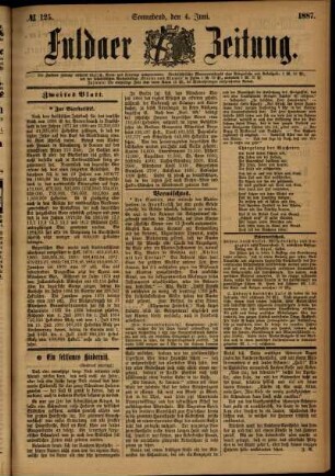 Ausgabe vom Samstag, den 04. Juni 1887.