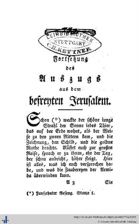Fortsetzung des Auszugs aus dem befr. Jerusalem.