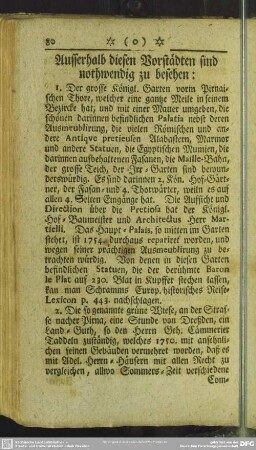 Ausserhalb diesen Vorstädten sind nothwendig zu besehen
