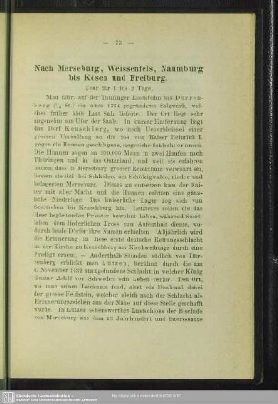 Nach Merseburg, Weissenfels, Naumburg bis Kösen und Freiburg