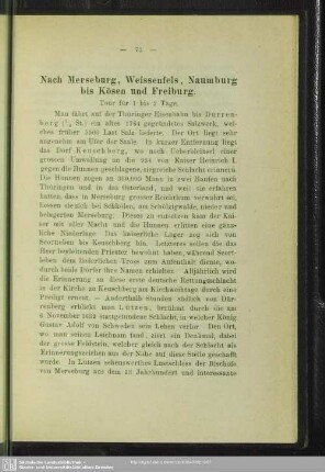 Nach Merseburg, Weissenfels, Naumburg bis Kösen und Freiburg