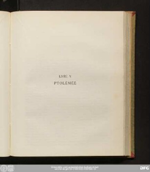 Livre V Ptolémée