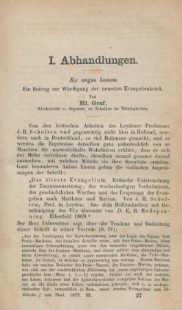 409-427 Ex ungue leonem : ein Beitrag zur Würdigung der neuesten Evangelienkritik