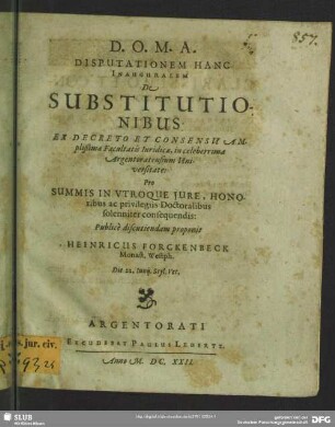 De substitutionibus