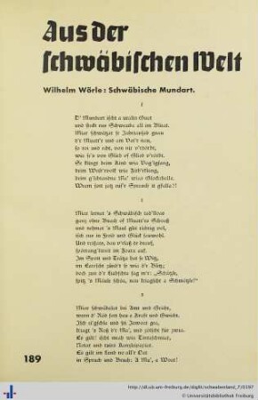 Schwäbische Mundart.