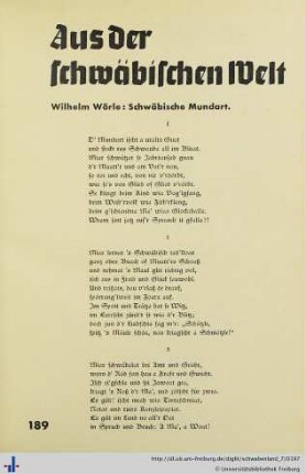 Schwäbische Mundart.